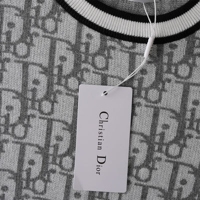 250617 New high-quality jacquard round-neck casual sweater T-shirt