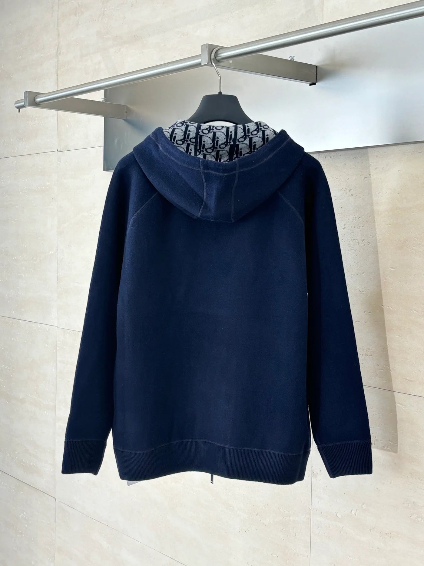250902 A new high-quality double-sided jacquard cashmere knitted hooded sweatshirt