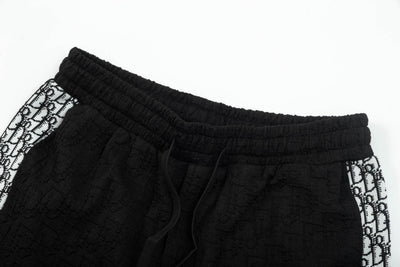 250408 New high-quality jacquard fabric dark weave strap knitted shorts
