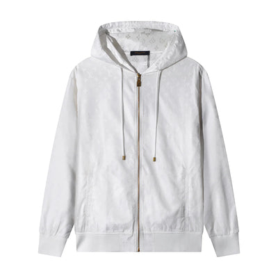 250923 new high-quality letter jacquard full-printed hooded jacket