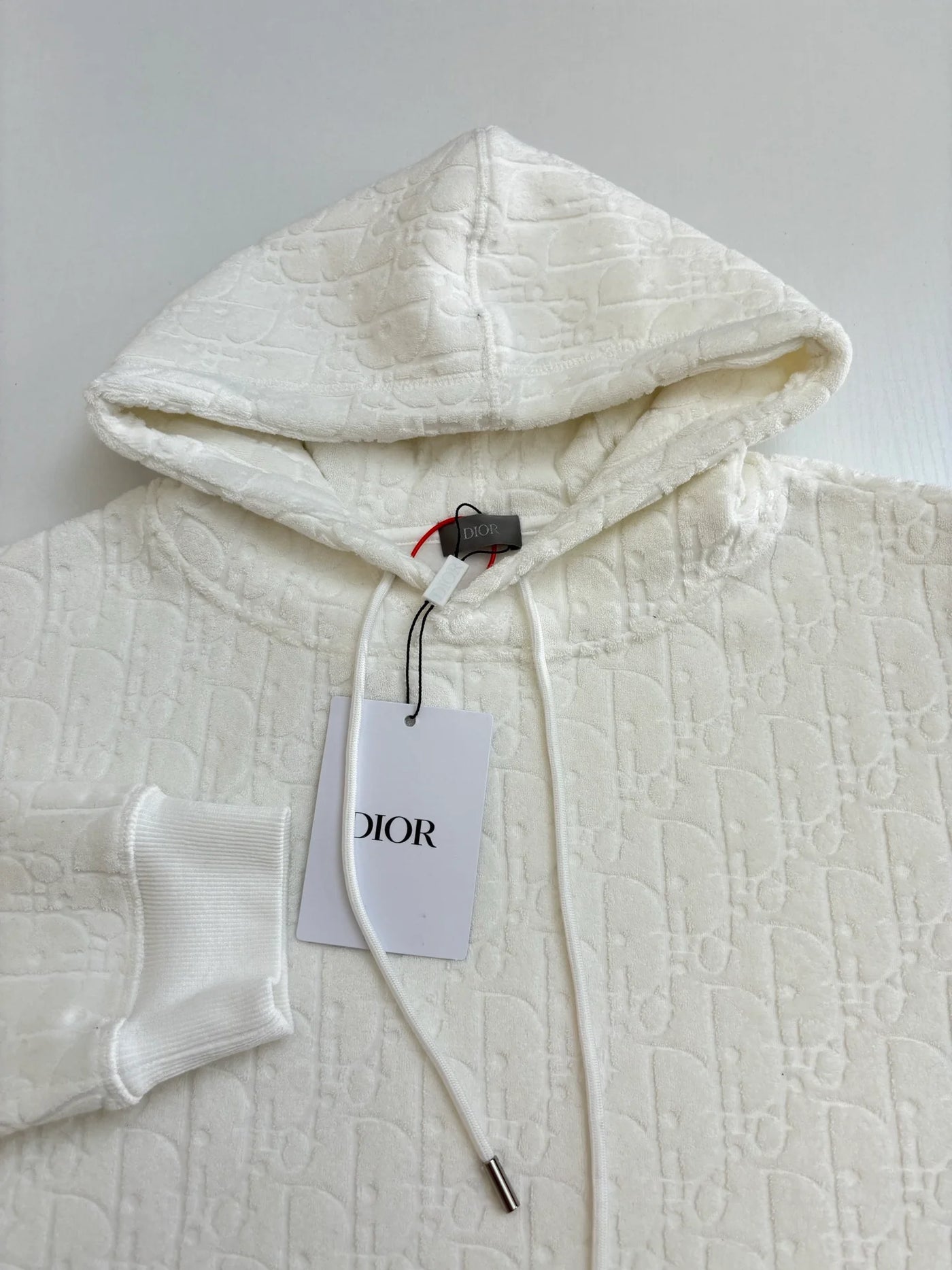 250722 New high-quality, fully printed jacquard letter towel cotton hooded sweatshirt