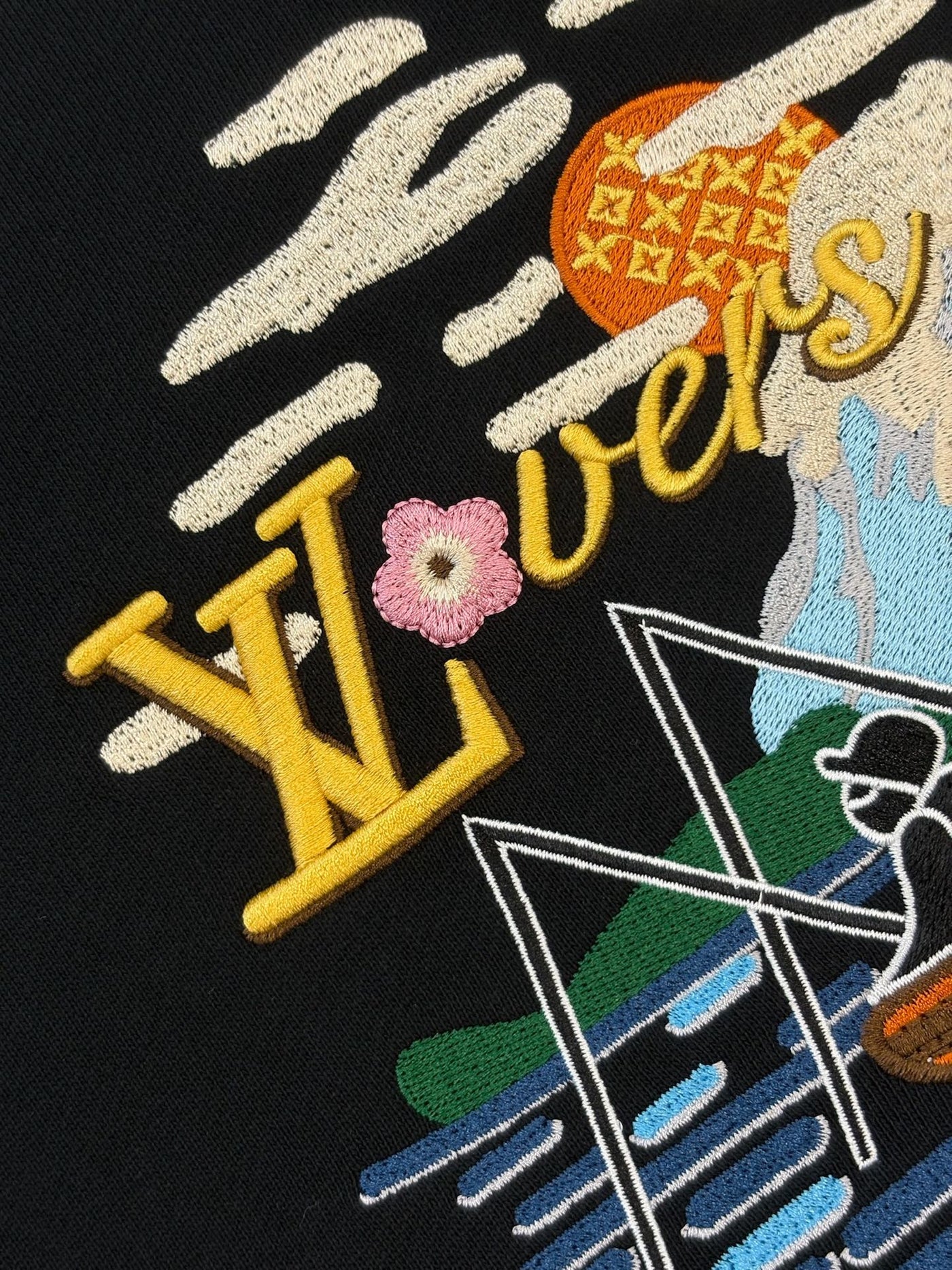 250923 New high-quality fisherman embroidery round-neck sweatshirt
