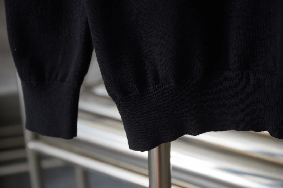 250908 New high-quality shirt collar patchwork sweater