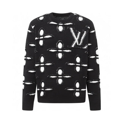 250923 new high-quality jacquard full-printed large icon pullover sweater