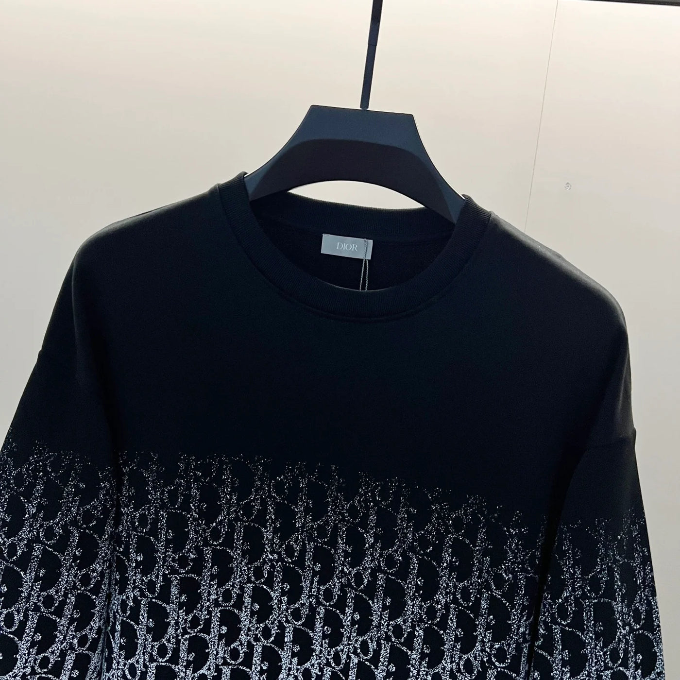 250908 New high-quality gradient letter half-length printed round-neck sweatshirt