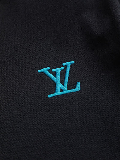 250908 New high-quality heavy industry letter embroidery patchwork round-neck sweatshirt
