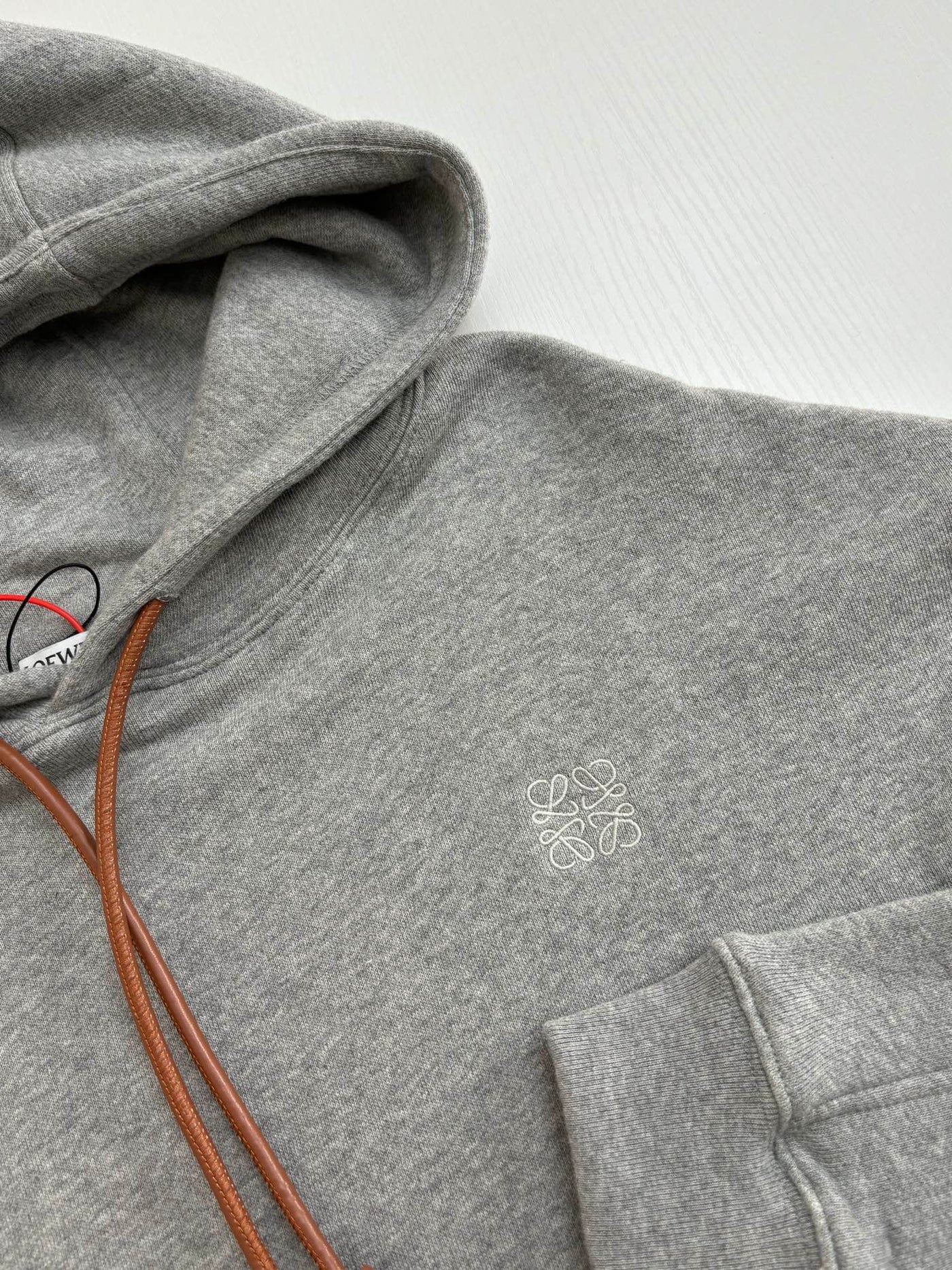 250819 New high-quality leather embroidered hooded sweatshirt