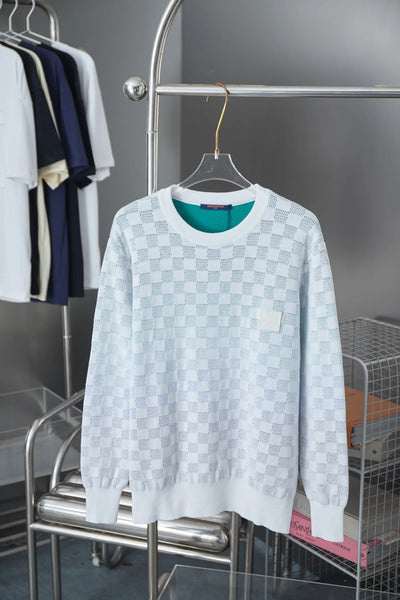 250902 New high-quality gradient small checkered sweater