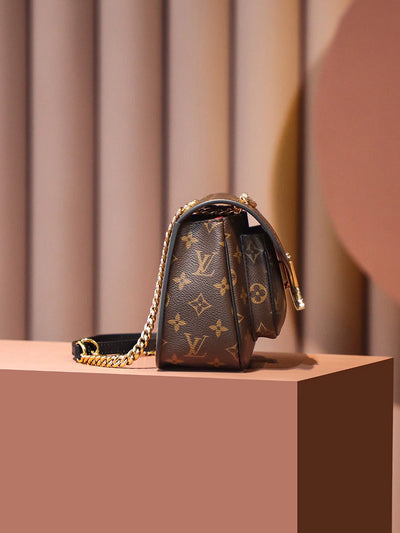 0528 Brown Monogram Coated Canvas Passy Gold Hardware