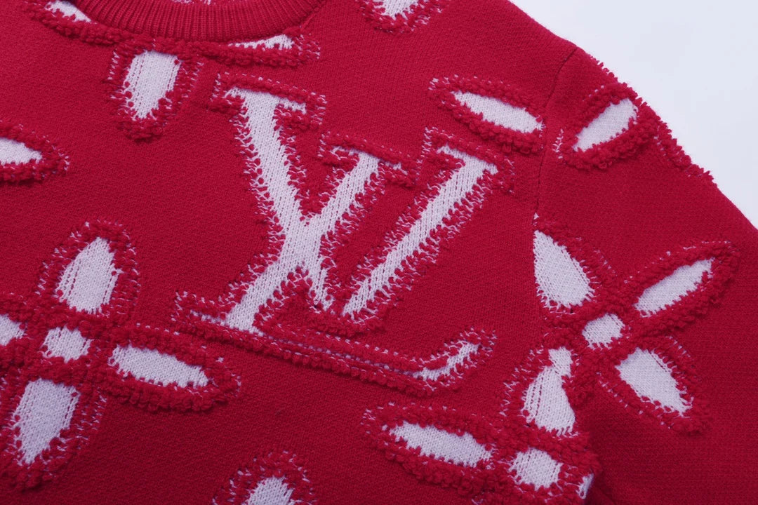 250923 new high-quality jacquard full-printed large icon pullover sweater