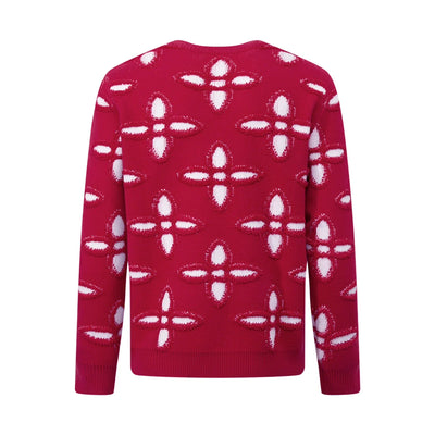250923 new high-quality jacquard full-printed large icon pullover sweater
