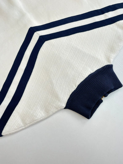 250902 A new high-quality college-style knitted coat with embroidered lines
