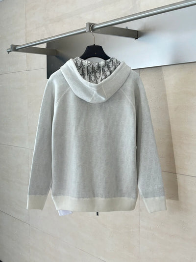 250902 A new high-quality double-sided jacquard cashmere knitted hooded sweatshirt