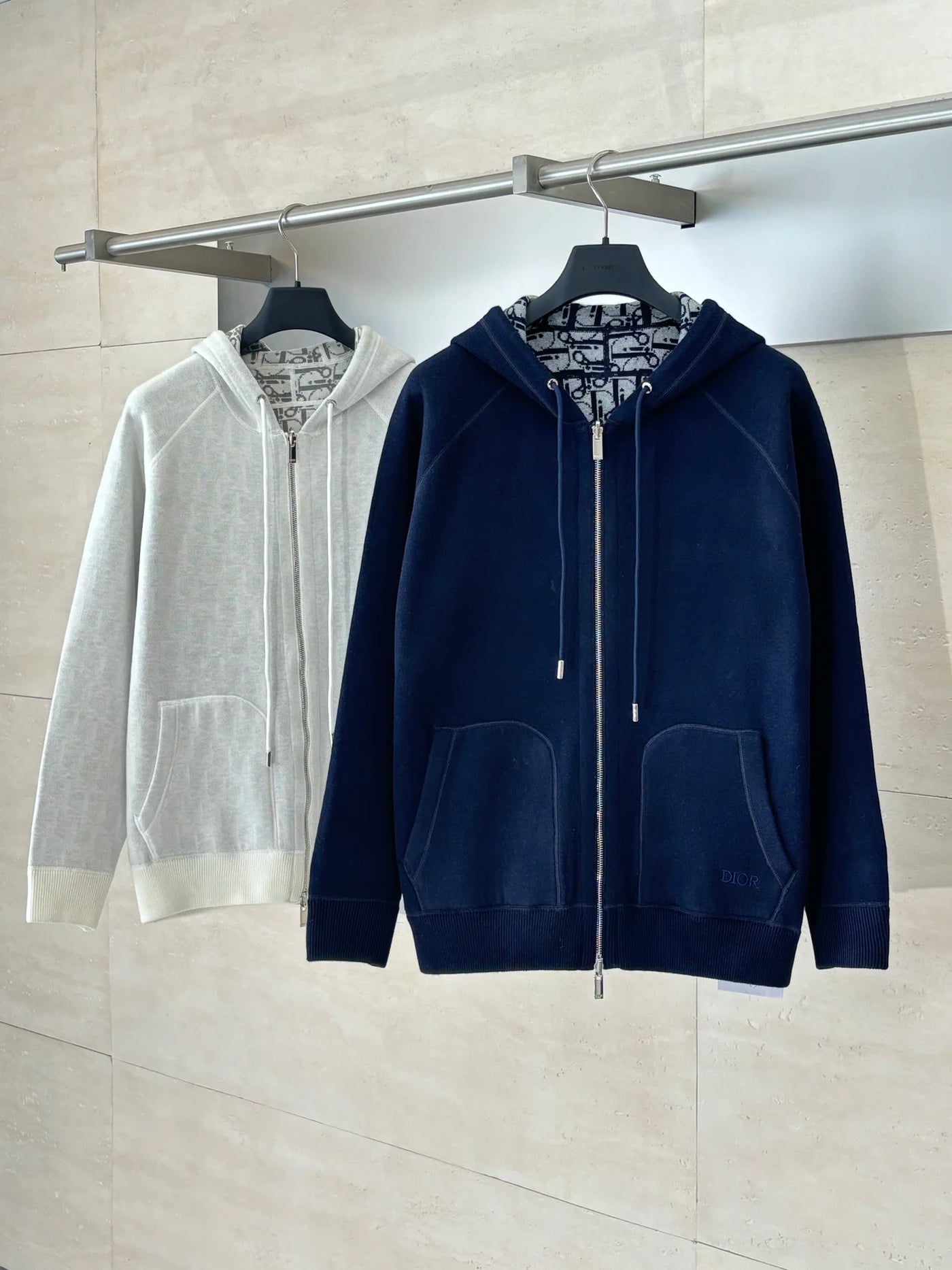 250902 A new high-quality double-sided jacquard cashmere knitted hooded sweatshirt