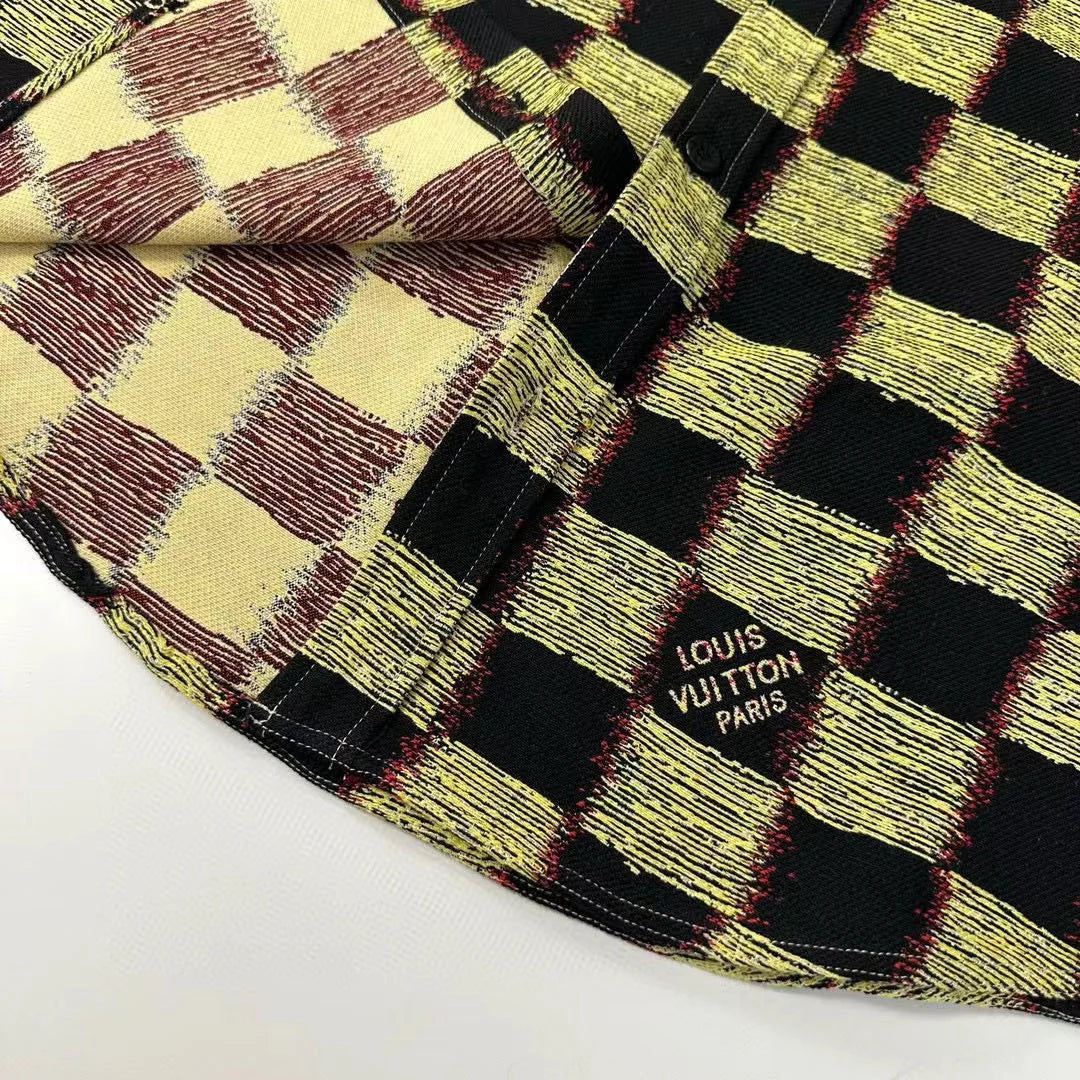 0528 Chess and card trend denim trendy brand retro jacket plaid shirt
