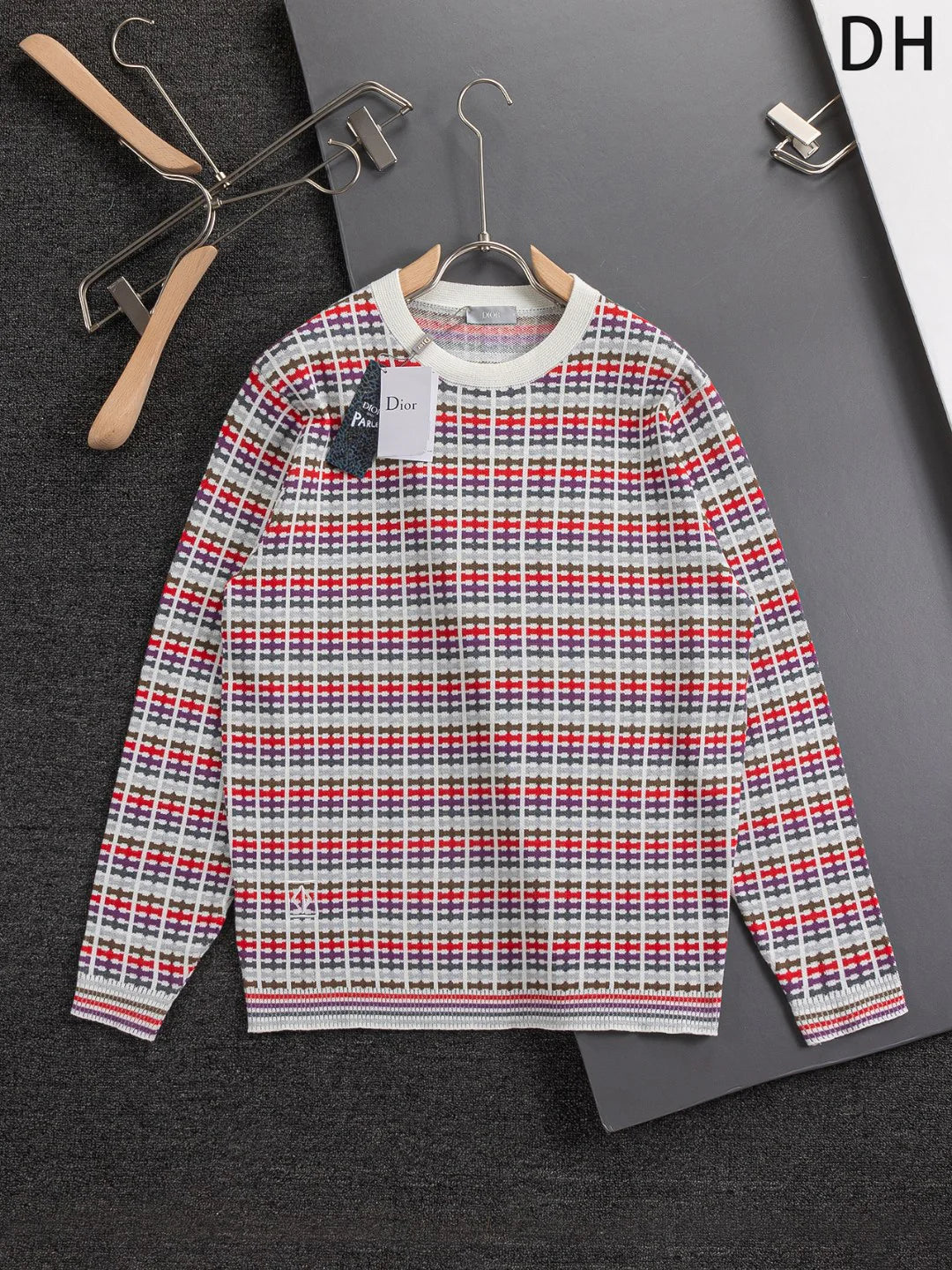 250908 New high-quality jacquard full-printed letter round-neck knit