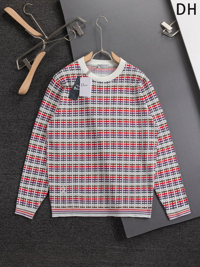 250908 New high-quality jacquard full-printed letter round-neck knit