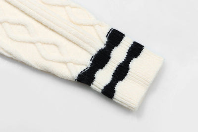 0818 New autumn and winter color matching sweater