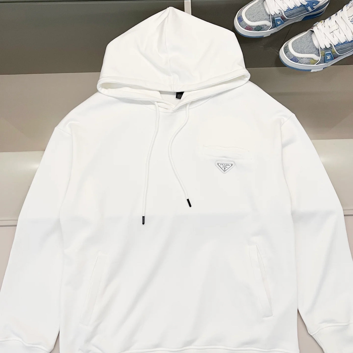 250908 New high-quality fake pocket triangular label hooded sweatshirt