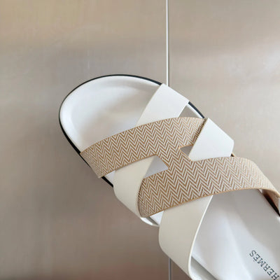250501 New top-of-the-line simple cross-woven strap slippers