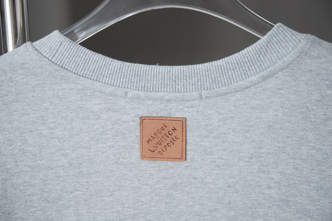 250902 New high-quality fishing embroidered round-neck sweatshirt