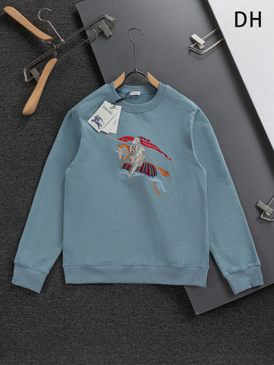 250908 New high-quality multi-color patchwork LOGO round-neck sweatshirt