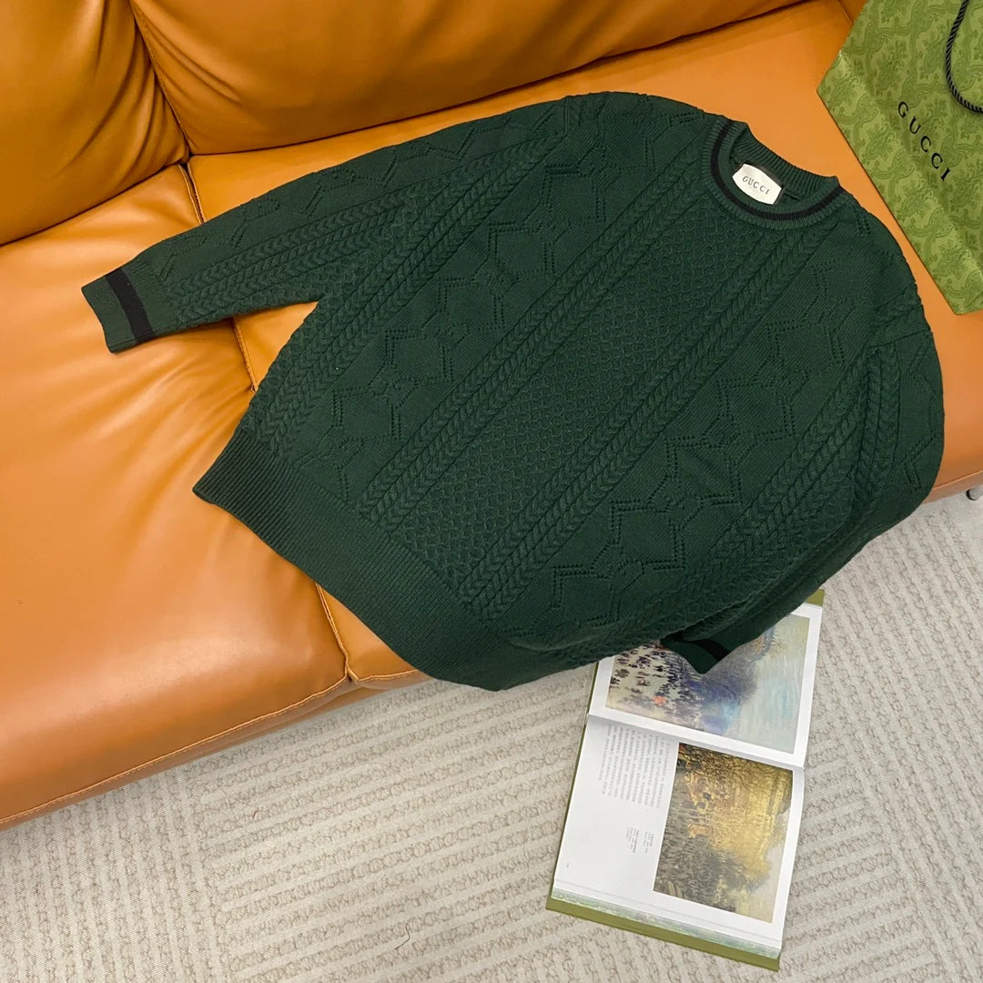 250825 New high-quality jacquard wool knitted sweater
