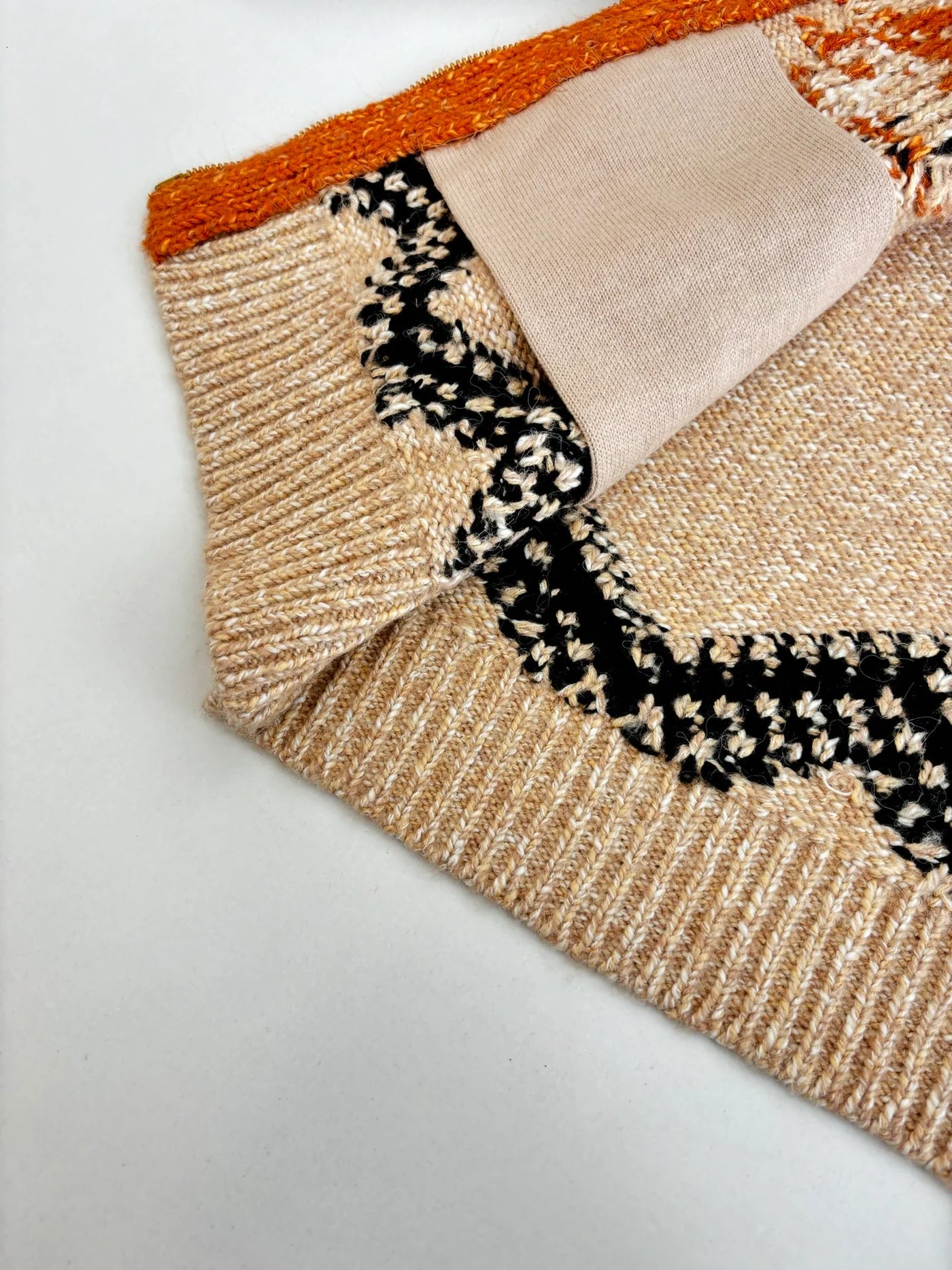 250908 New top-quality lobster patchwork wool knitted zipper jacket