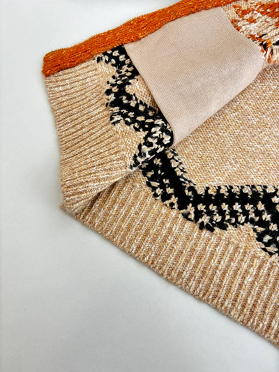250908 New top-quality lobster patchwork wool knitted zipper jacket