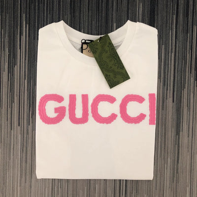 0528 Dopamine color letter embroidered short-sleeved T-shirt