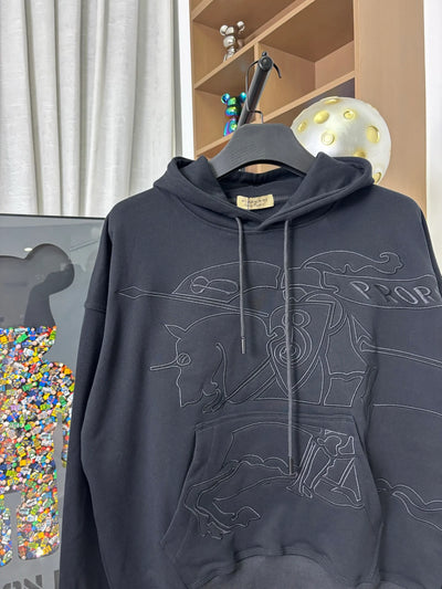 250902 New high-quality Warhorse double-layer embossed embroidery hooded sweatshirt