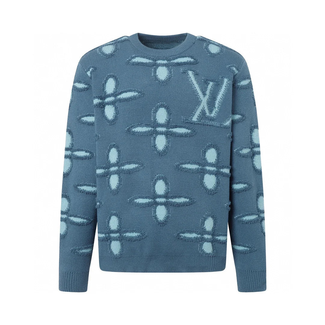 250923 new high-quality jacquard full-printed large icon pullover sweater