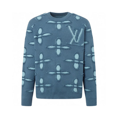 250923 new high-quality jacquard full-printed large icon pullover sweater
