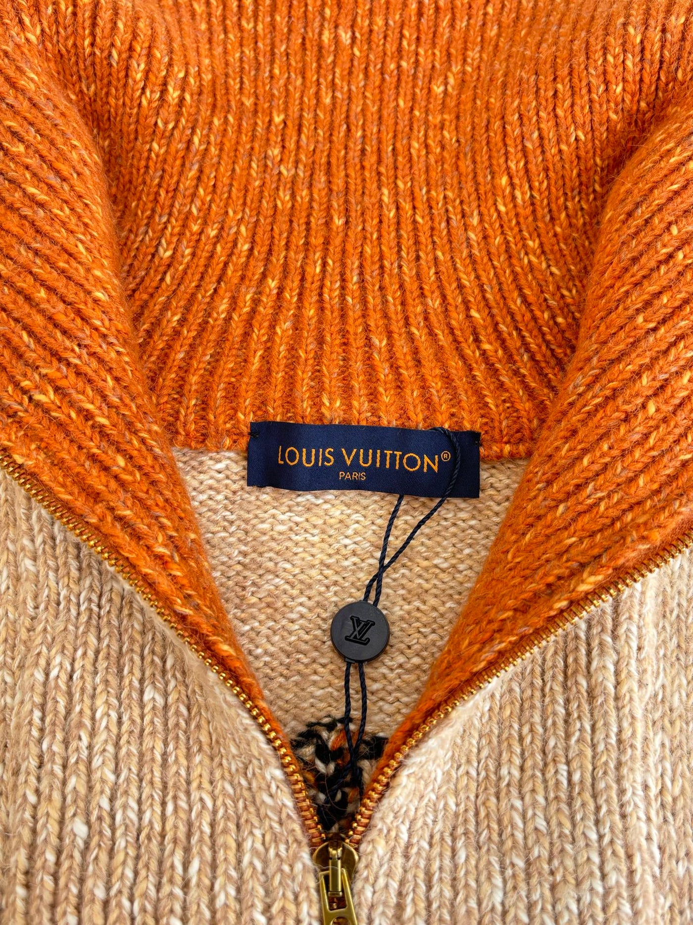 250908 New top-quality lobster patchwork wool knitted zipper jacket