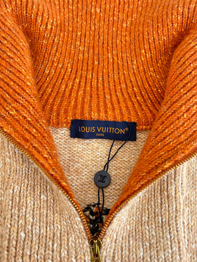 250908 New top-quality lobster patchwork wool knitted zipper jacket