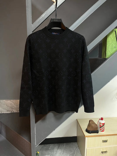 250902 New high-quality jacquard knitted round-neck sweater