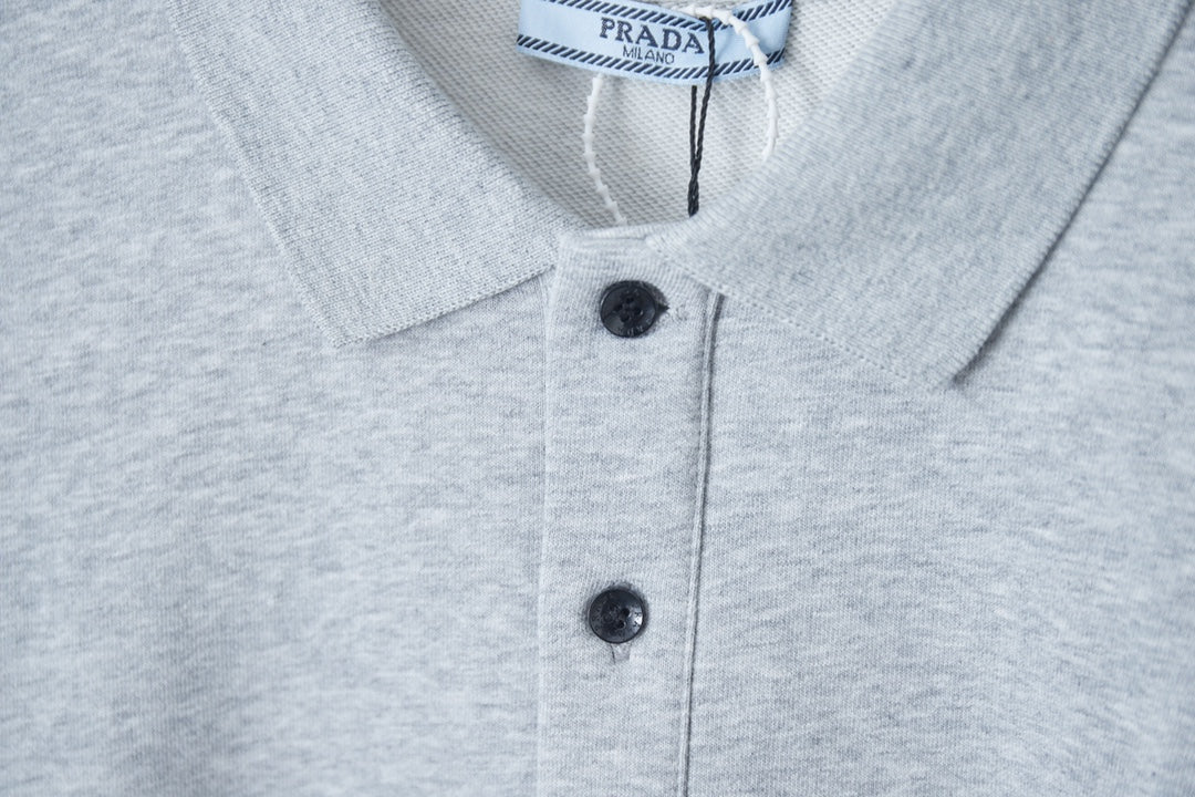 250902 New high-quality, simple embroidered lapel sweatshirt