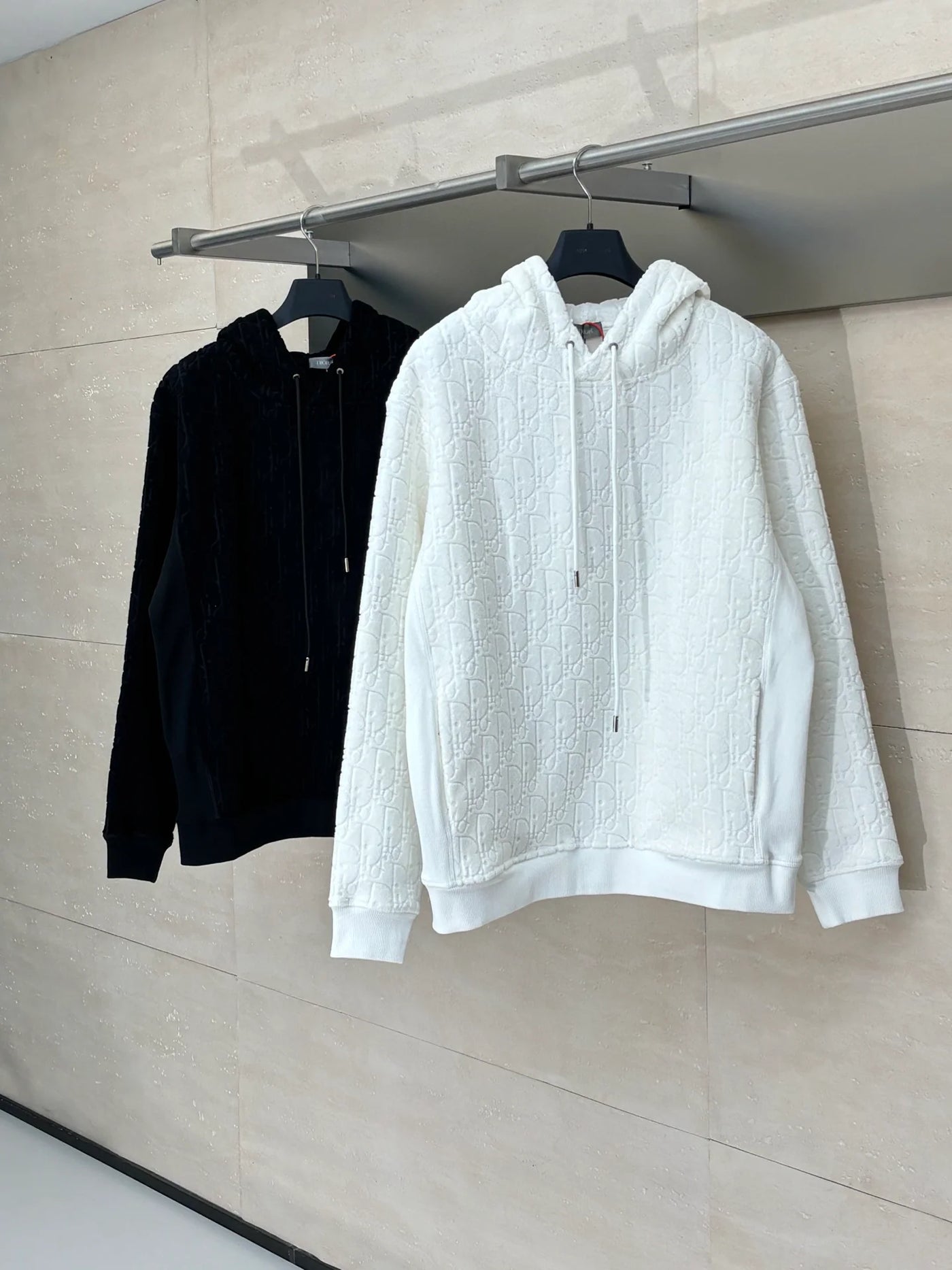 250722 New high-quality, fully printed jacquard letter towel cotton hooded sweatshirt