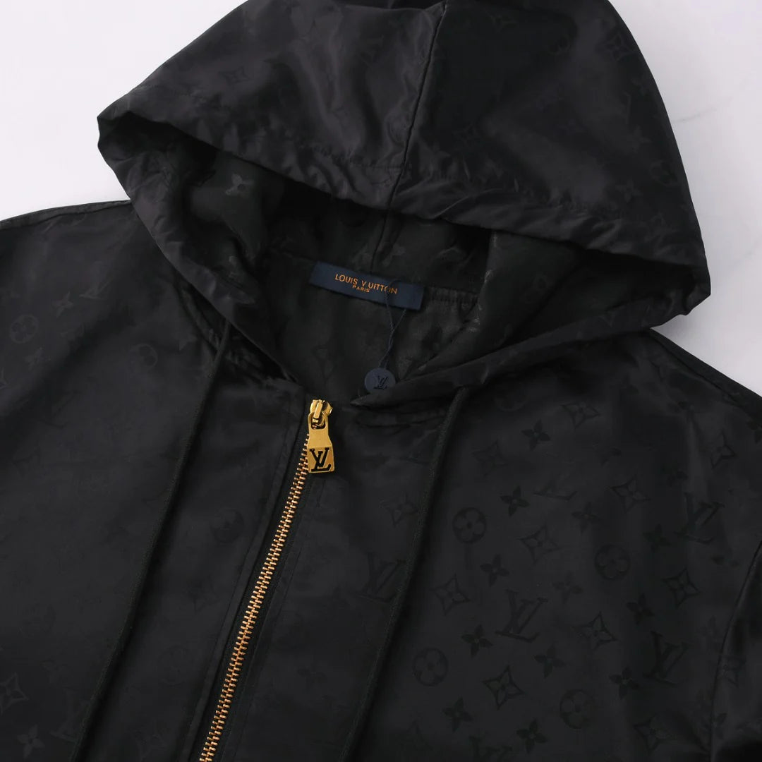 250923 new high-quality letter jacquard full-printed hooded jacket