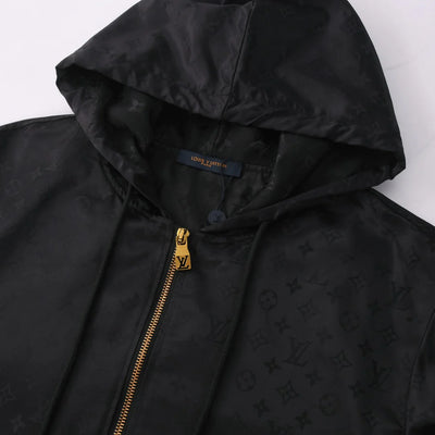 250923 new high-quality letter jacquard full-printed hooded jacket