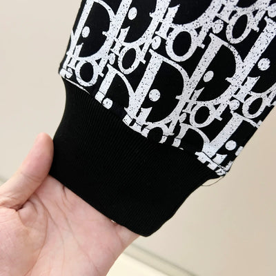 250908 New high-quality gradient letter half-length printed round-neck sweatshirt