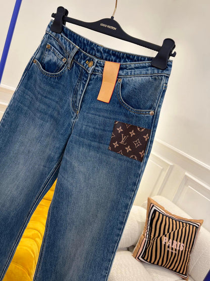 0528 Pocket print jeans
