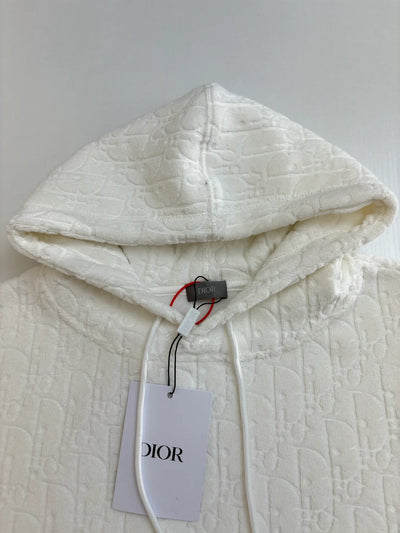 250722 New high-quality, fully printed jacquard letter towel cotton hooded sweatshirt