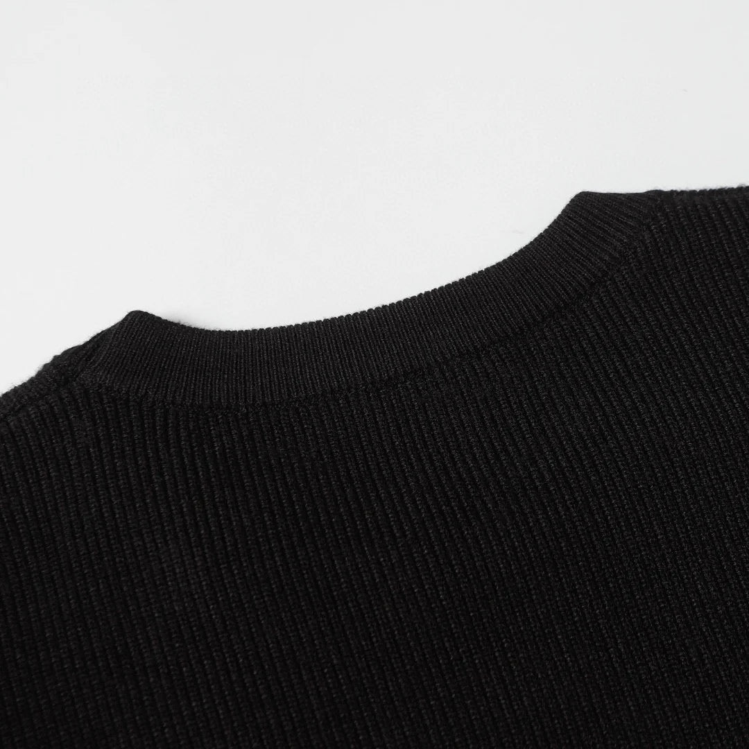 250923 New high-quality jacquard full-knit long-sleeved round-neck sweater