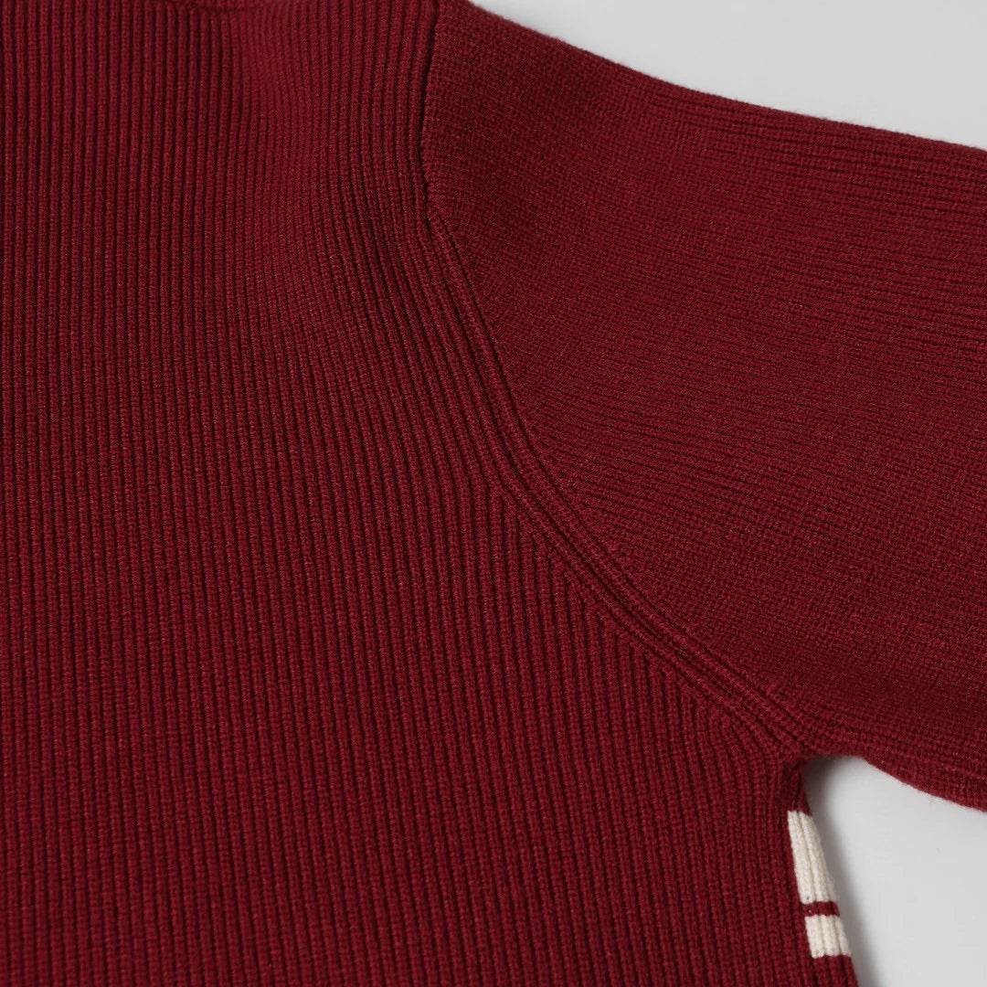 250923 New high-quality jacquard full-knit long-sleeved round-neck sweater
