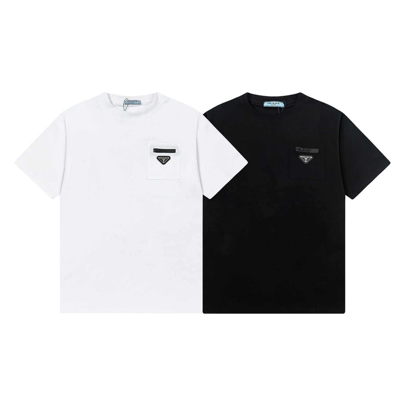 250408 New high-quality metal triangular label casual T-shirt