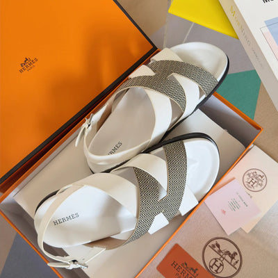250501 New top-of-the-line simple cross-woven strap slippers
