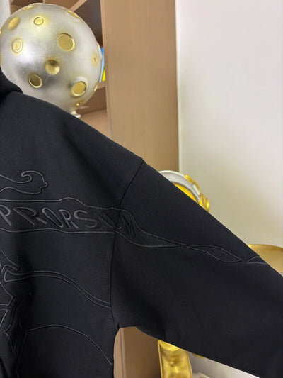 250902 New high-quality Warhorse double-layer embossed embroidery hooded sweatshirt