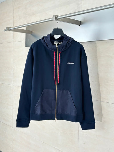 250902 New high-quality patchwork hooded sweatshirt jacket