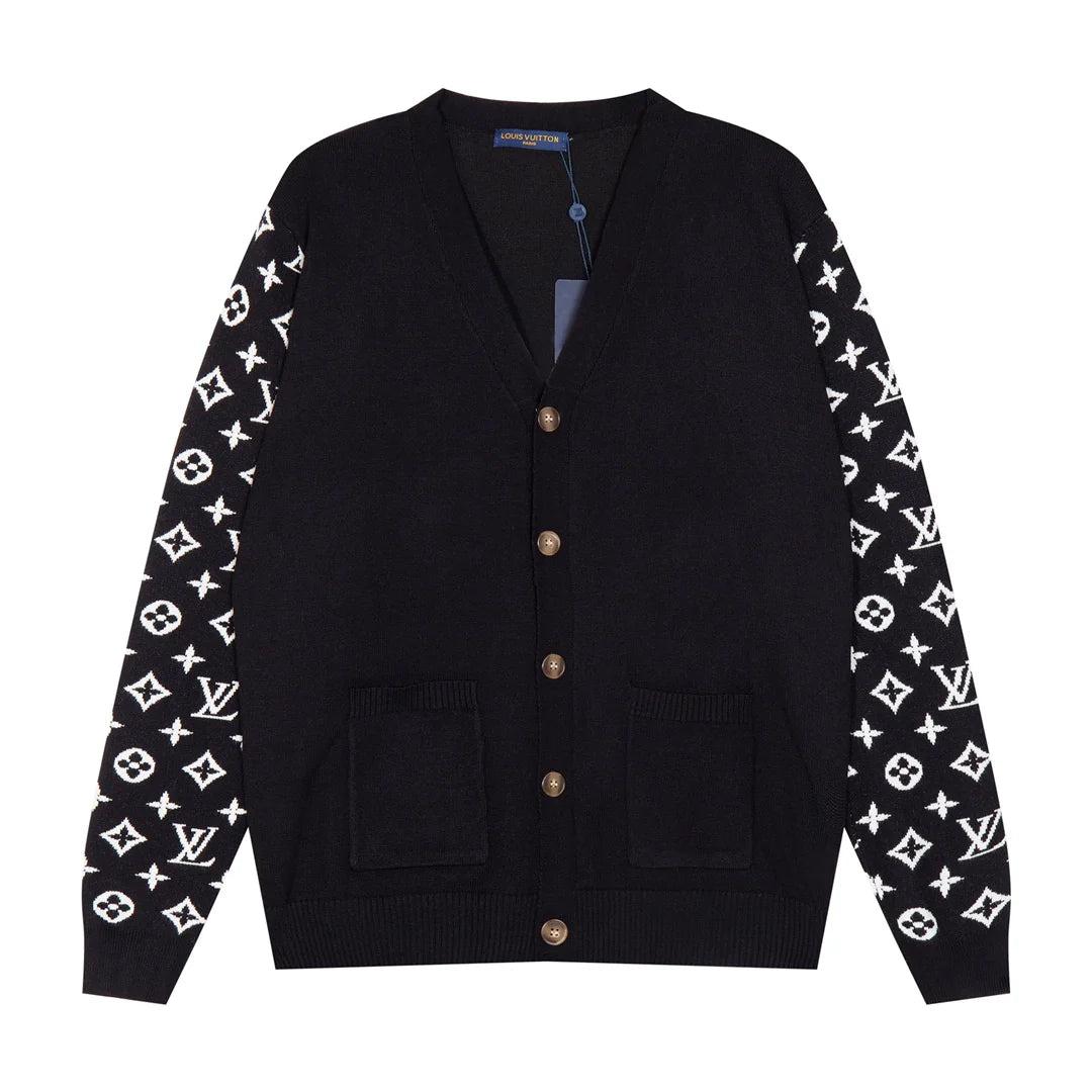 250923 New high-quality patchwork piping knitted cardigan